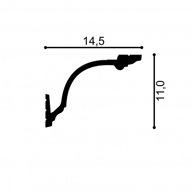 Cornisa decorativa pentru LED MD156, 200 X 14.5 X 11 cm, Mardom